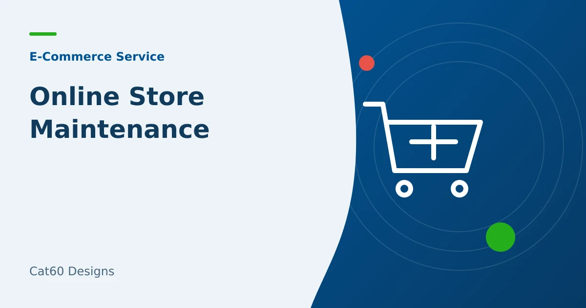 An online store maintenance checklist with catalog and checkout review items.