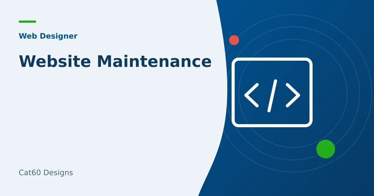 A website maintenance schedule listing software, backup, and contact-form checks.